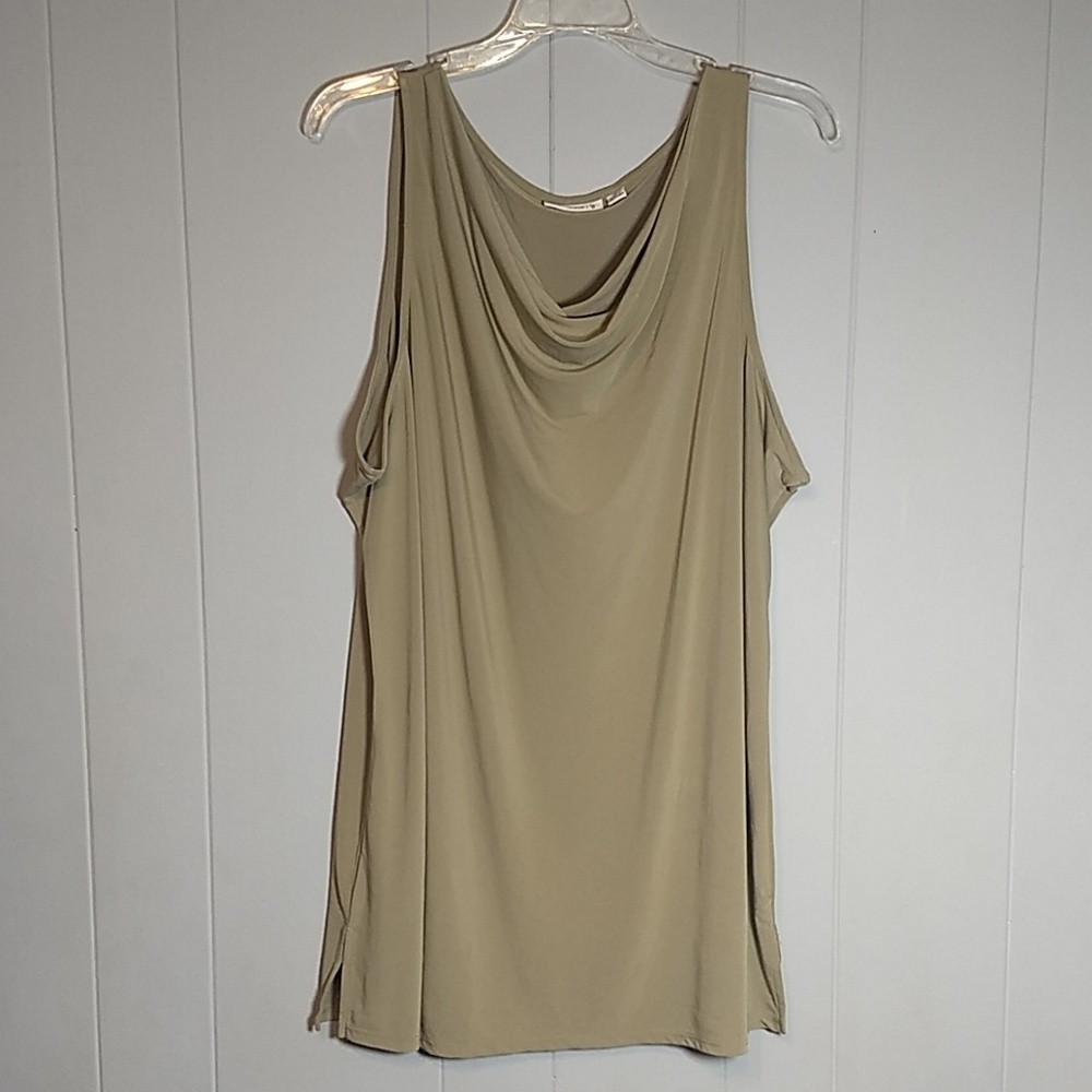 Susan Graver sleeveless  tan plus size tank